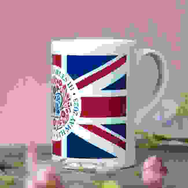 King Charles III Coronation Official Logo Union Jack Coffee Cup
