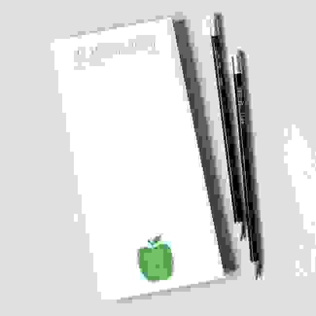 Personalised Teacher Notepad and Pencils - Apple