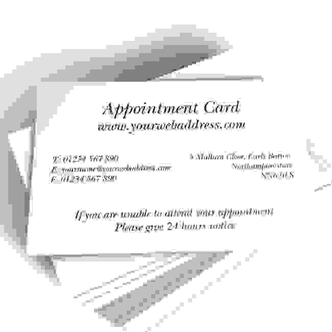 Printed Appointment Card With Personalised Split Text
