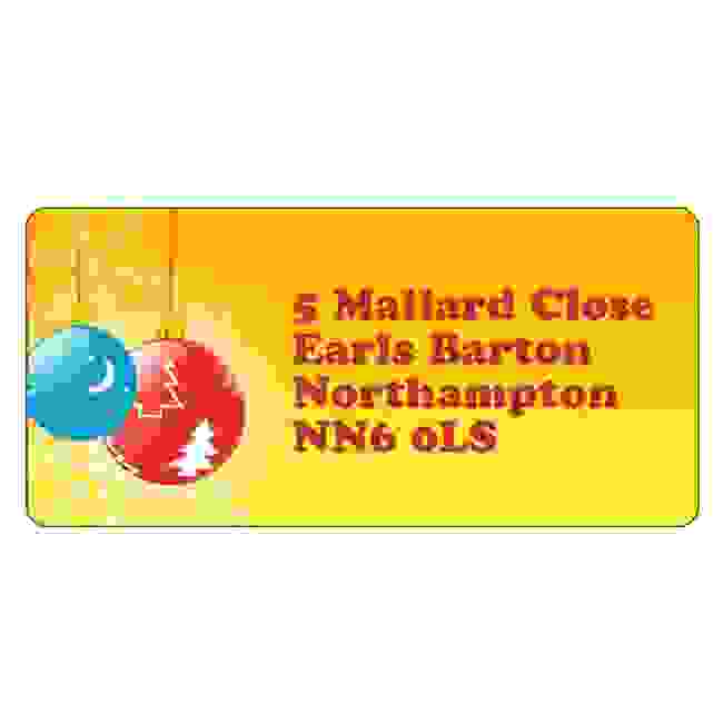 Christmas A4 Sheet Labels - Bauble