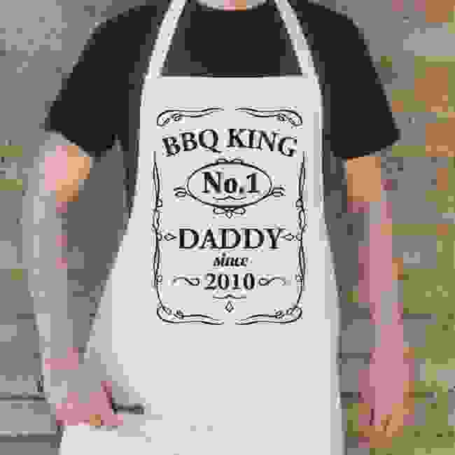 Father's Day BBQ KING Apron - Cream
