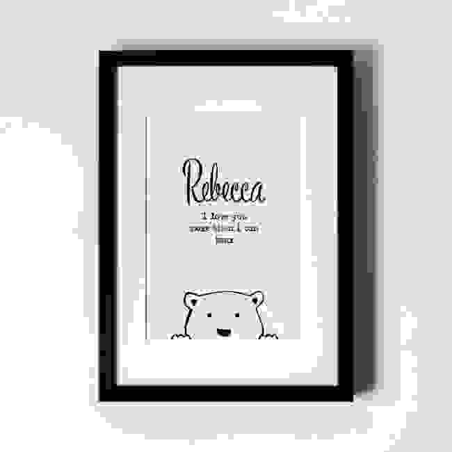 I love you more than I can bear - Personalised Art Print