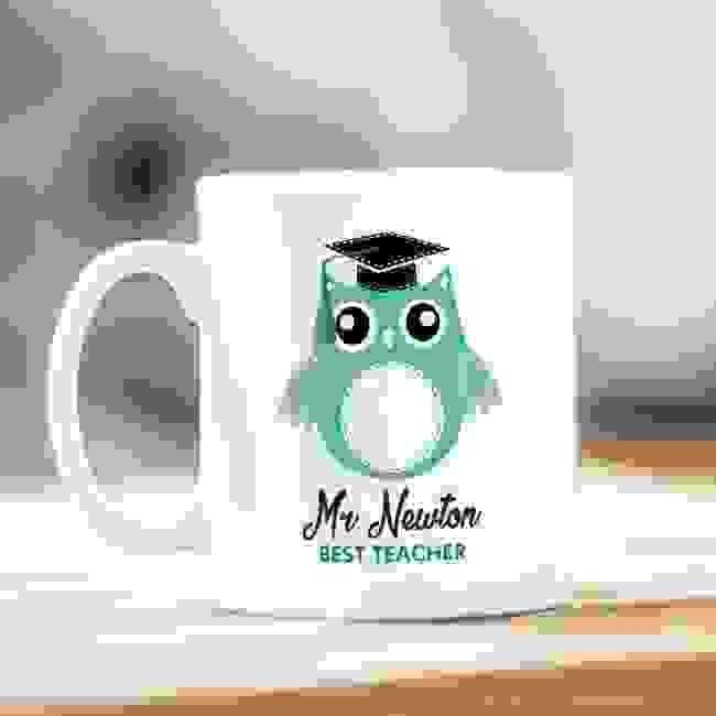 Best Teacher Green Owl Mug 
