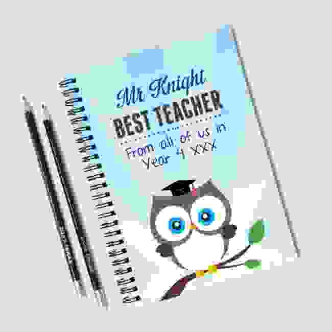 Owl Teacher Notebook & 12 Graphite Pencils