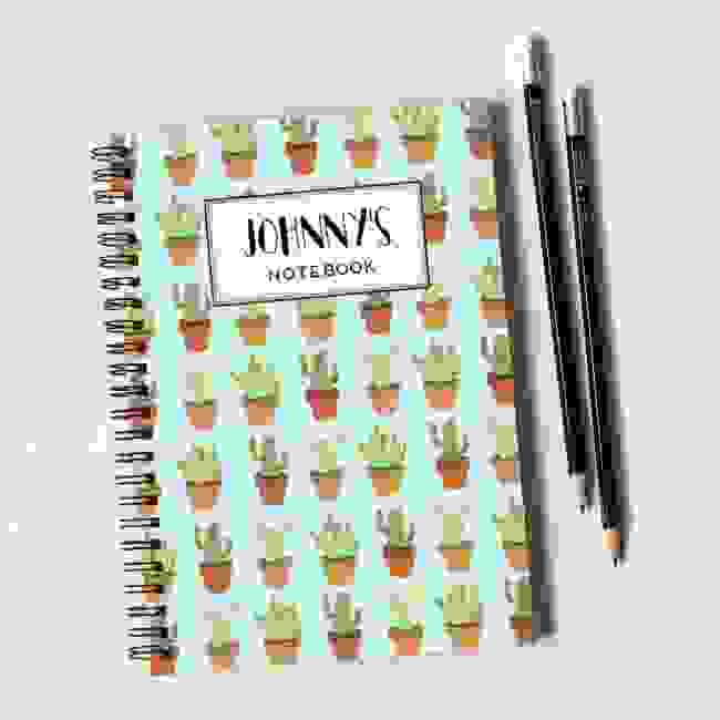 Cactus Pattern Notebook & Pencil Gift Set