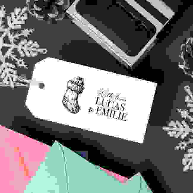 Christmas Self Inking Large Rubber Stamp - Stocking