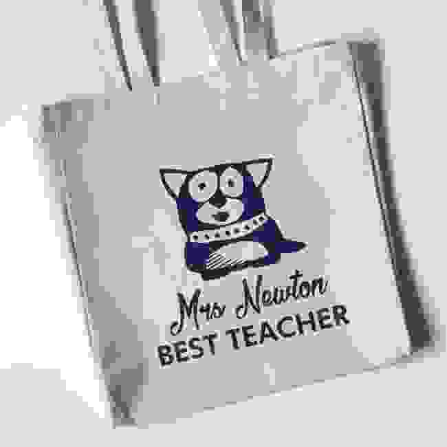 Best Teacher Tote Bag - Dog (Natural)