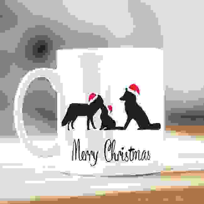 Family of Foxes Christmas Mug