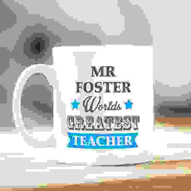 Worlds Greatest Teacher Blue Mug