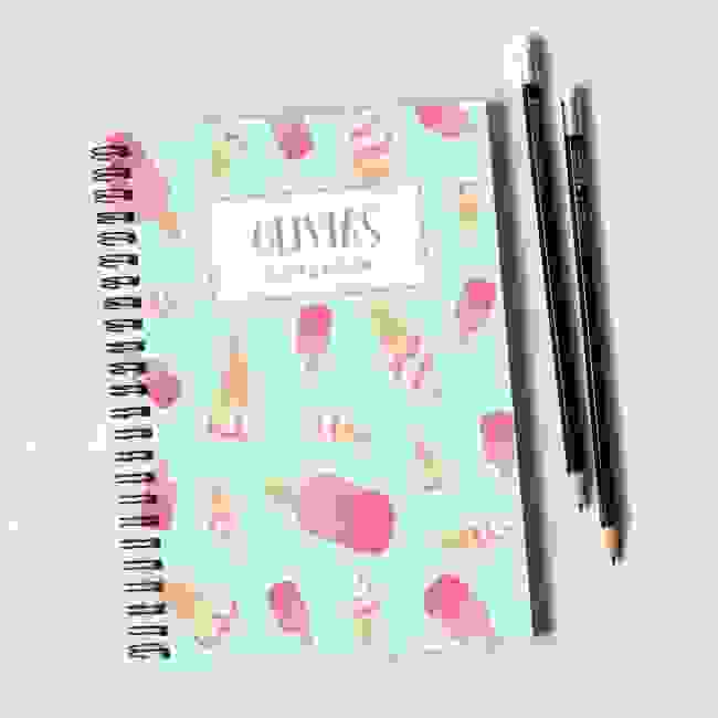 Ice Cream Pattern Notebook & Pencil Gift Set