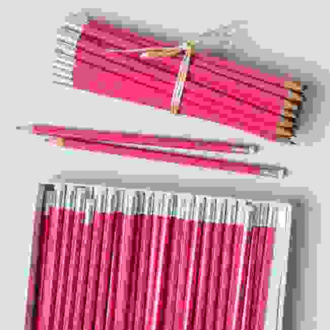 Pink Pencil Pack - 50, 100 & 300 Personalised Pencils
