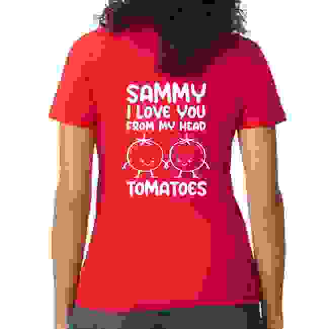Personalised Ladies Valentine's Day Tomatoes T-Shirt