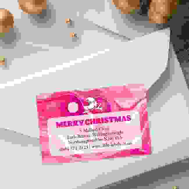 Liquid Pattern - Pink - Christmas A4 Sheet Labels