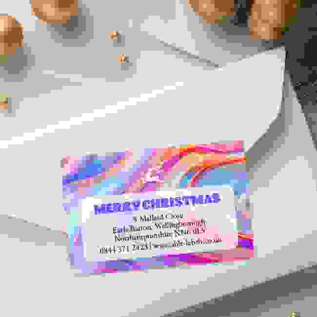 Liquid Pattern - Multi Colour - Christmas A4 Sheet Labels