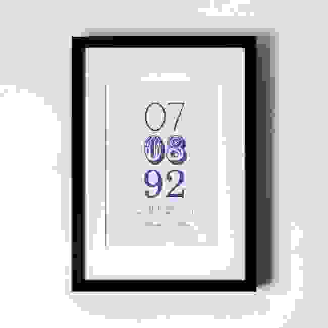 Memorable Date - Personalised Art Print (Black Frame)