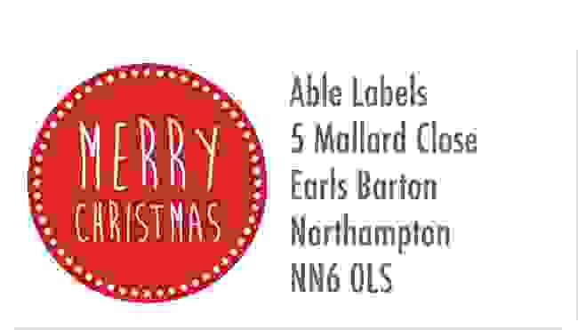 Christmas A4 Sheet Labels - Merry Christmas