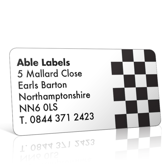 Pre Designed Chequered Flag Address Label on A4 Sheets