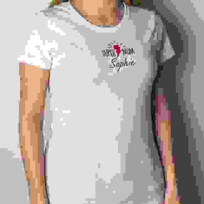 Personalised Embroidered "Super Mum" Mother's Day T-Shirt