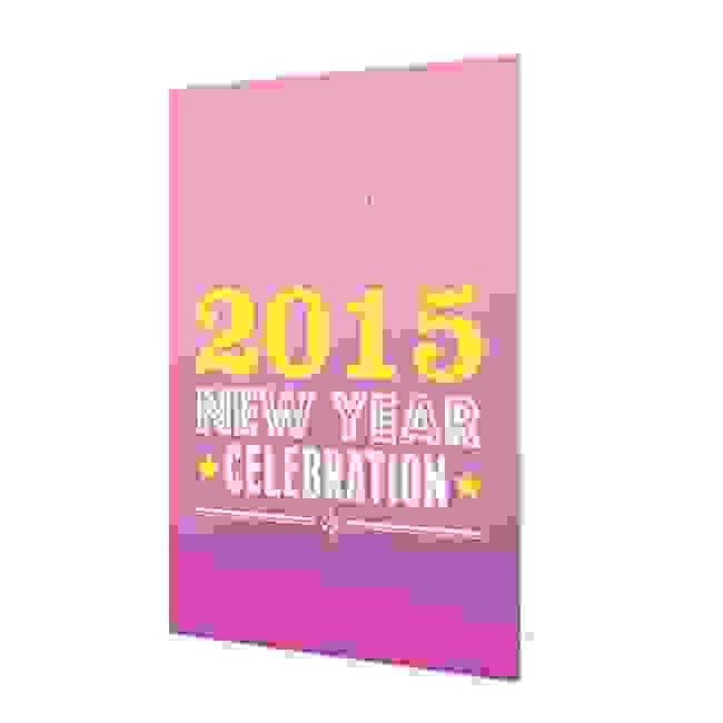 New Year's Invitation Card - Bright Pink