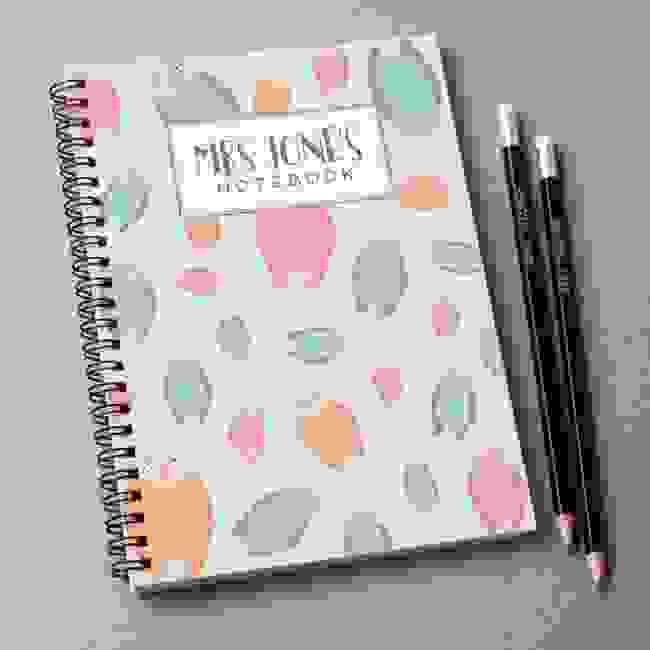 Personalised Notebook and pencils - owl print design
