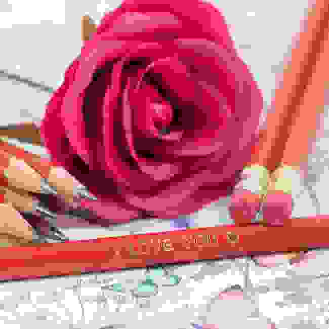 12 Personalised Valentine's Day Pencils