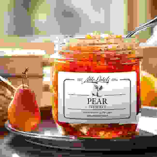 Personalised Vintage Pear Preserve Jam Jar Labels