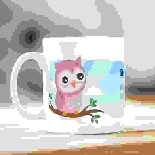 Pink Owl Teacher Mug