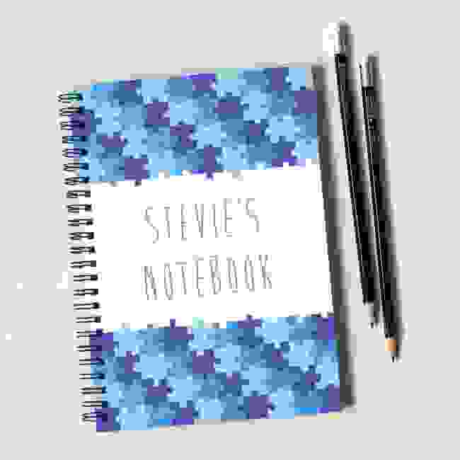 Blue Puzzle Notebook & Pencil Gift Set