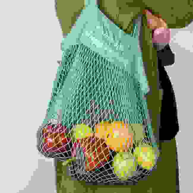 Personalised Embroidered Organic Mesh/String Retro Shopping Bag