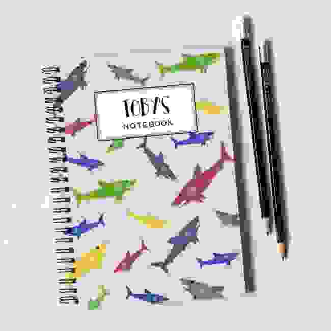 Shark Pattern Notebook & Pencil Gift Set