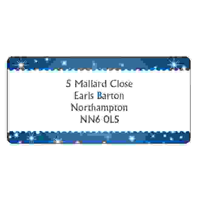 Christmas A4 Sheet Labels - Starry Night Border