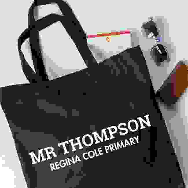 Personalised Teacher Gift Tote Bag - Slab Serif