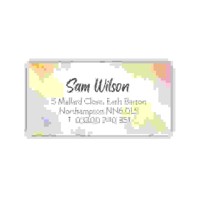 Watercolour Address Label on A4 Sheets