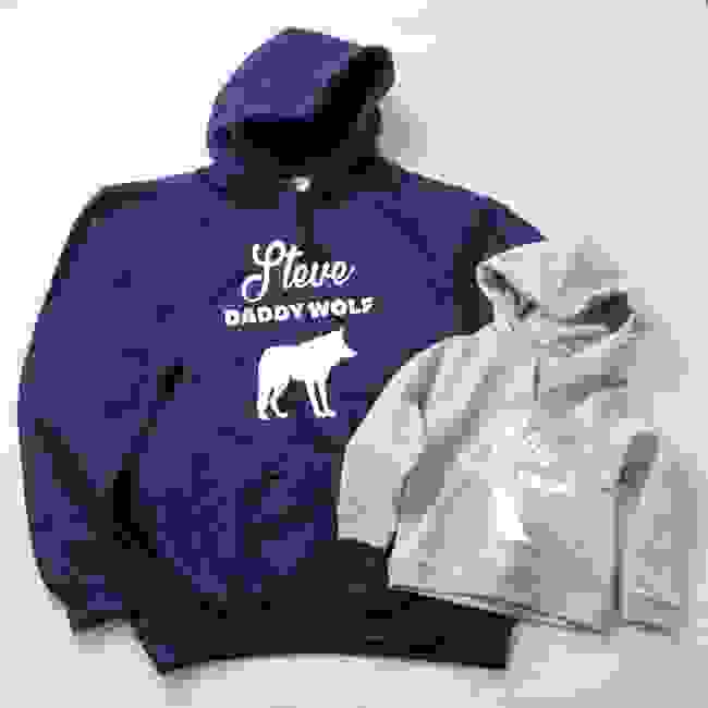 Daddy Wolf & Little Pup Hoodie Set 