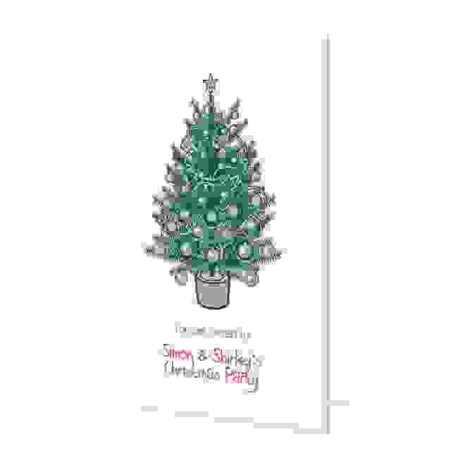 Christmas Invitation Card - Traditional Christmas Tree