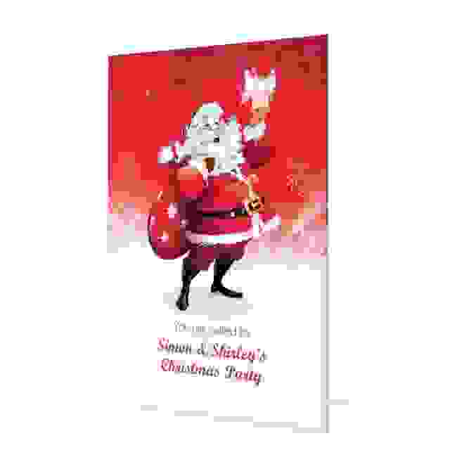 Christmas Invitation Card - Jolly Santa Christmas