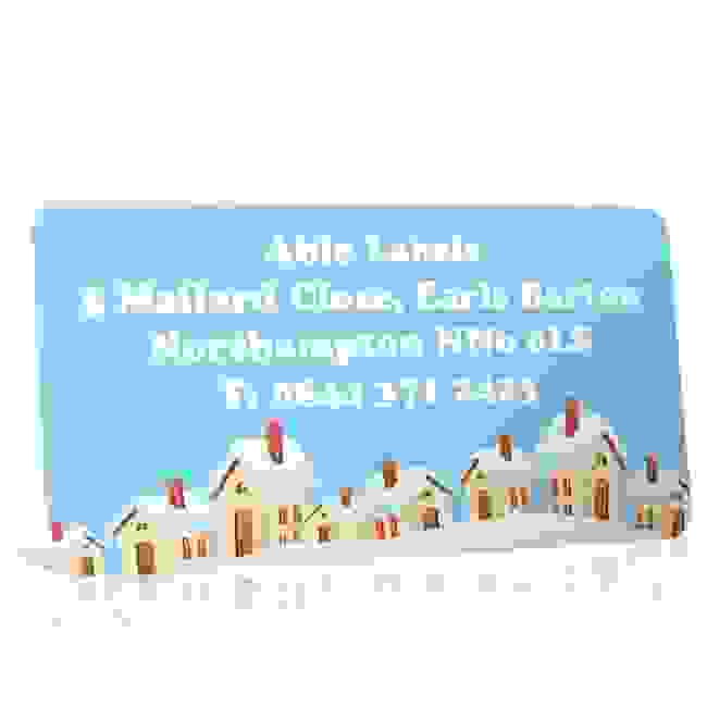 Christmas A4 Sheet Labels - Snow Covered Houses