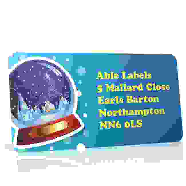 Christmas A4 Sheet Labels - Snow Globe