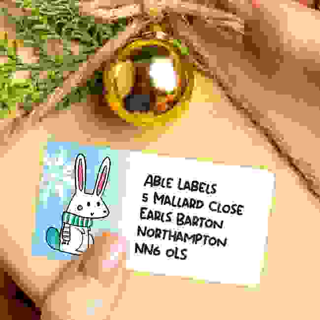 Christmas A4 Sheet Labels - Bunny