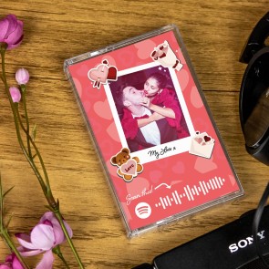 Personalised Valentine's Day Design 1 Cassette Mixtape Spotify Playlist Link