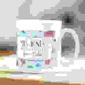 Personalised teacher mug - apple print design