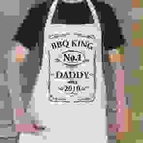 Father's Day BBQ KING Apron - Cream