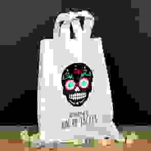 Personalised Halloween Trick or Treat Bag - Black Skull
