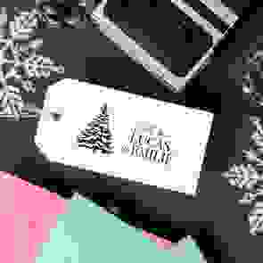 Christmas Self Inking Large Rubber Stamp - Tree