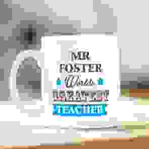 Worlds Greatest Teacher Blue Mug
