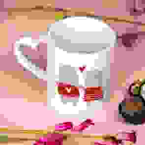 Valentine's Day Hippo Heart Handled Mug  - Design 1