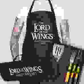 Personalised Lord of the Wings BBQ Tool & Apron Set