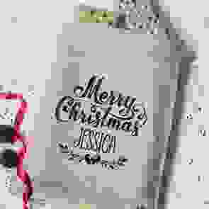 Personalised Merry Christmas Hessian Sack
