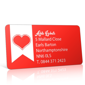 Pre Designed Red Heart Address Label on A4 Sheets