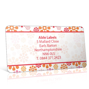 Pre Designed Orange Flower Address Label on A4 Sheets